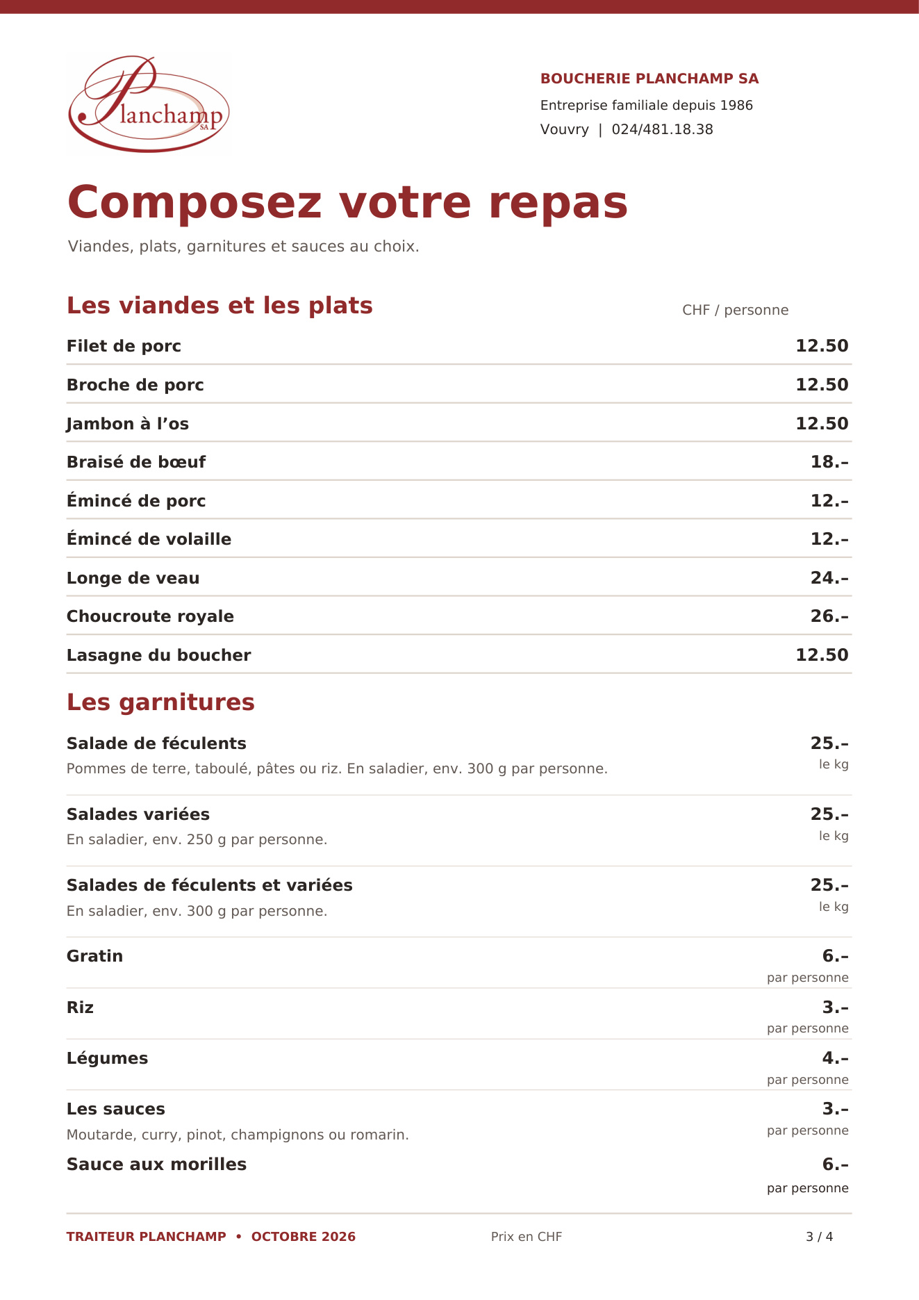 Carte traiteur clients — page 3 sur 4